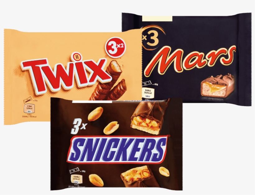 Twix, Mars Of Snickers Mini Of 3-pak Bij Aldi - Snickers, transparent png download