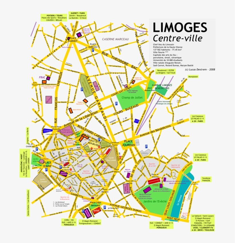214 × 240 Pixels - Plan Centre Ville Limoges, transparent png download