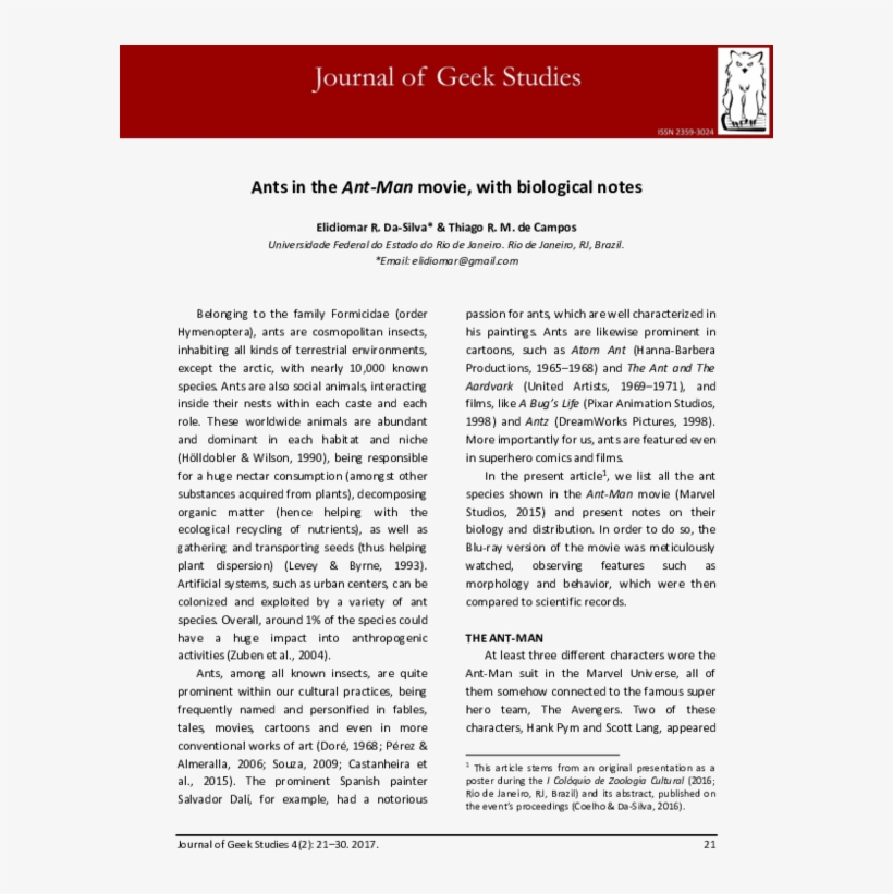 Pdf - Journal Of Geek Studies, transparent png download