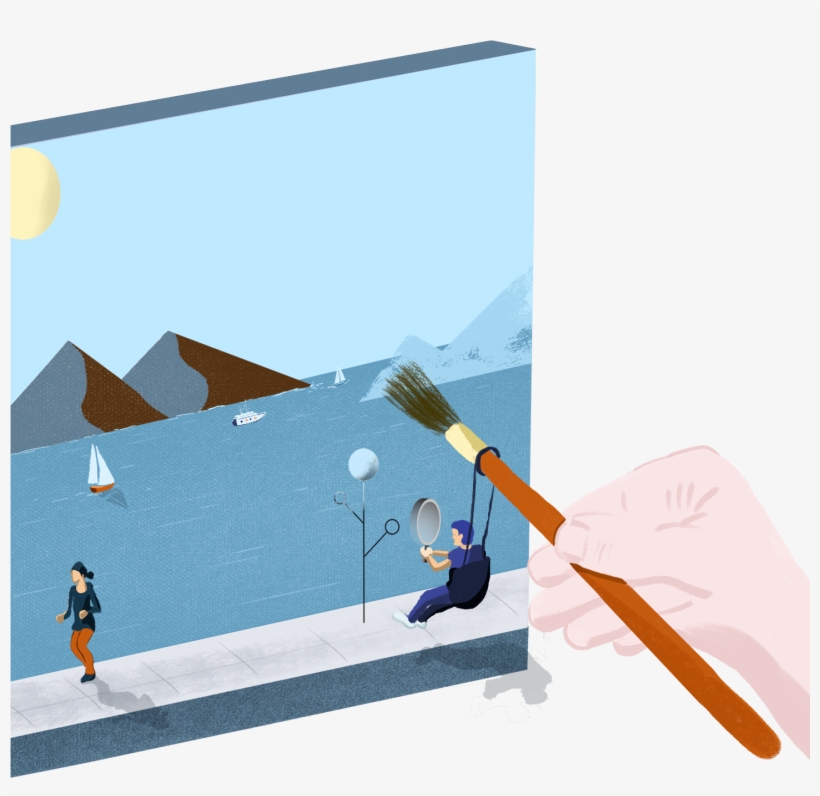 Zooming In Illustrated By Rob Levin - Illustration, transparent png download