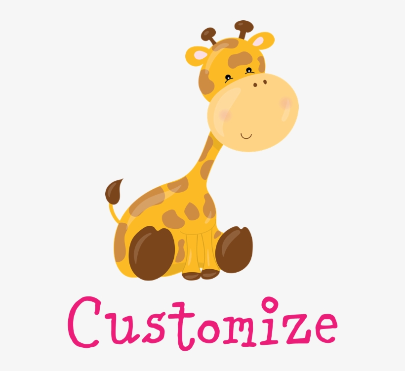 Custom Baby Giraffe Mousepad - Baby Safari Animals Cartoon, transparent png download