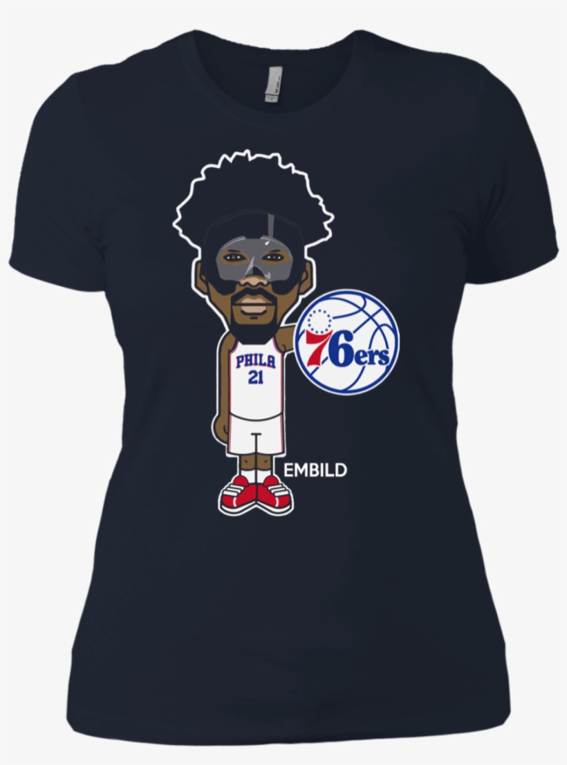 Find Philadelphia 76ers Joel Embiid Shirt Ladies' Boyfriend - Shirt, transparent png download