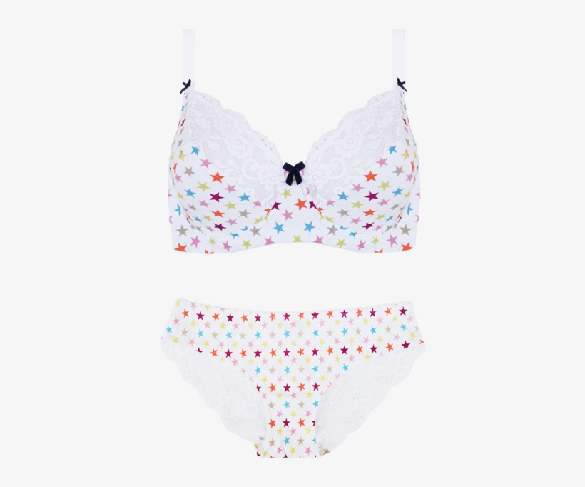 Enhanced Support Star Print Bikini Brief Set Setd04 - Swimsuit Bottom, transparent png download