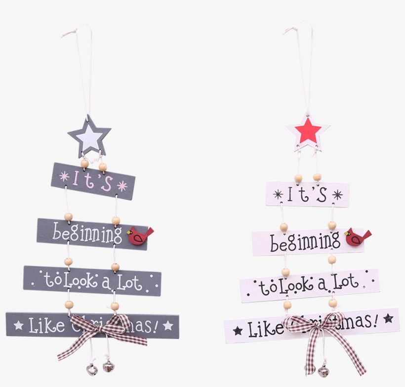 Christmas Colorful Wooden Pendant Door Decorations - Arbol De Navidad Con Letras, transparent png download