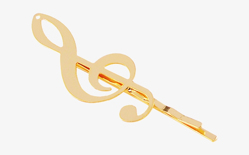 Grampo Em Forma De Clave De Sol Estilo Musical - Hairpin, transparent png download