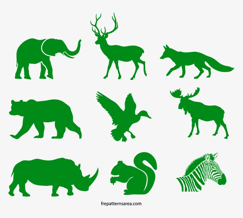 800 X 677 19 - Green Animal Silhouette, transparent png download