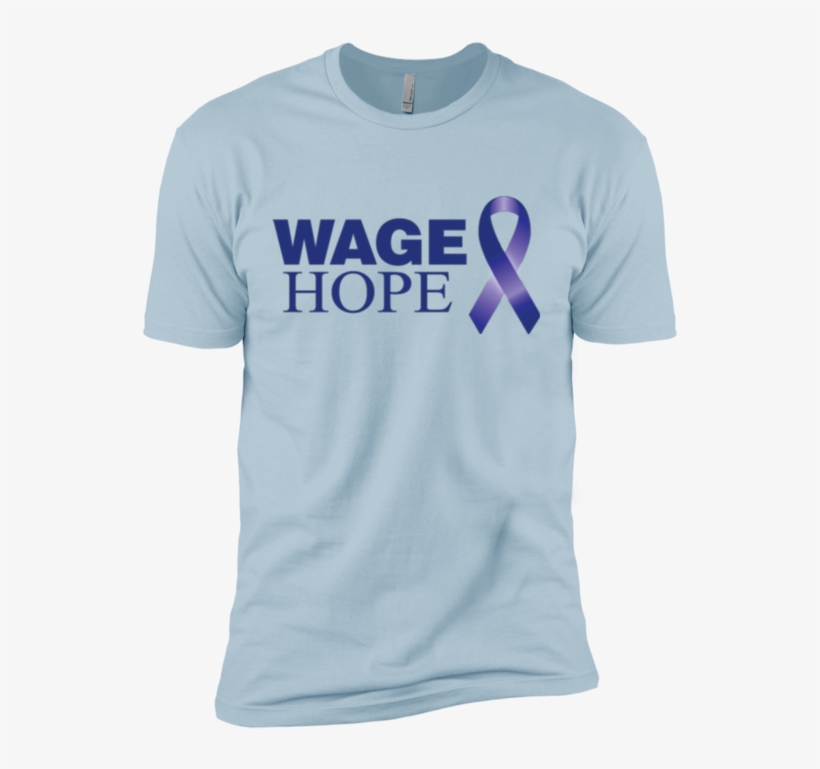 Wage Hope Blue Ribbon Premium Short Sleeve T-shirt - Active Shirt, transparent png download