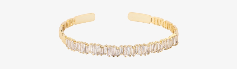 Silver Lining Gold Baguette Crystal Cuff - Bracelet, transparent png download