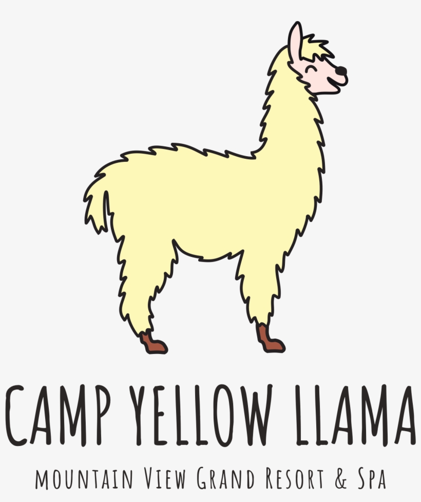 Camp Yellow Llama Logo - Drawing Alpacas, transparent png download
