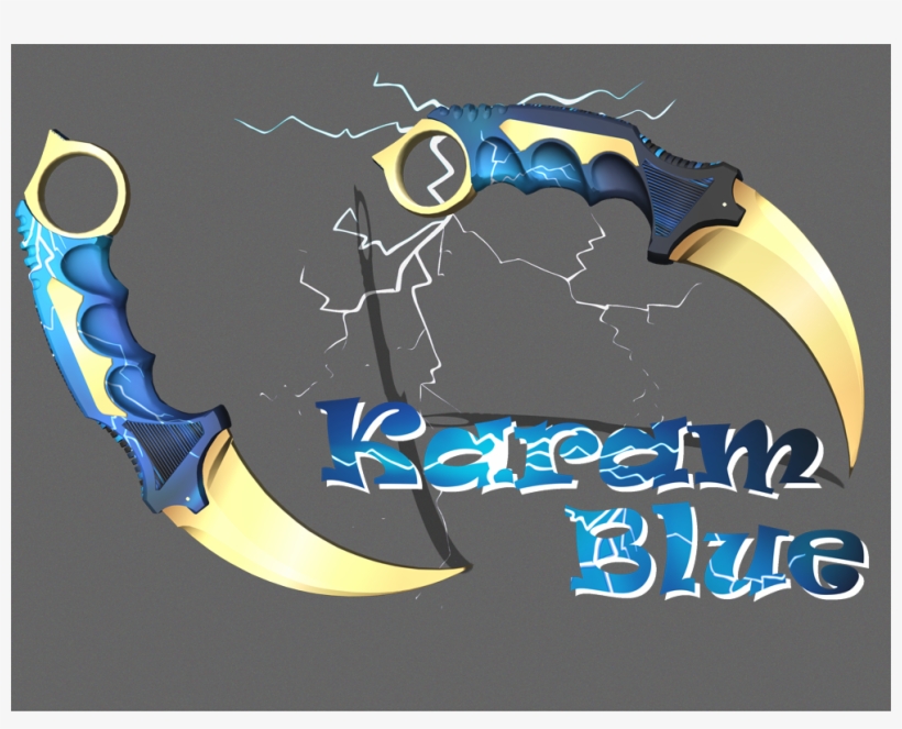 New Project Of Skin For Karambit This Time Karamblue - Graphic Design, transparent png download