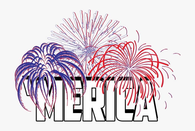 Merica Fireworks Usa Pride Patriotic American Red White - Fireworks, transparent png download