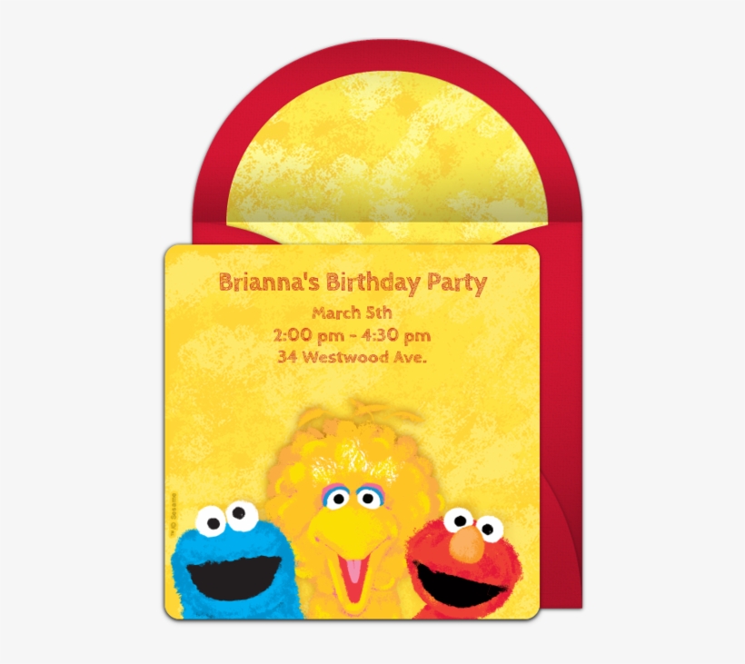Sesame Street Friends Online Invitation - Smiley, transparent png download