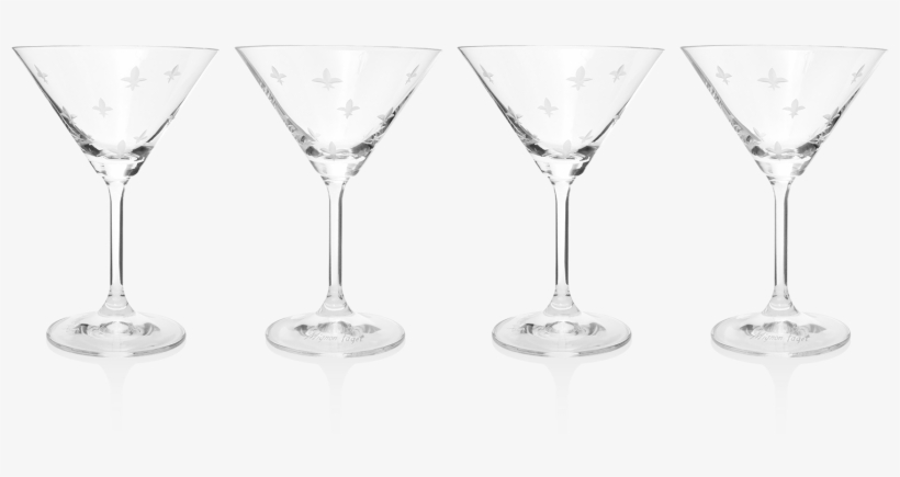Fleur De Lis Crystal Martini Glasses - Martini Glass, transparent png download