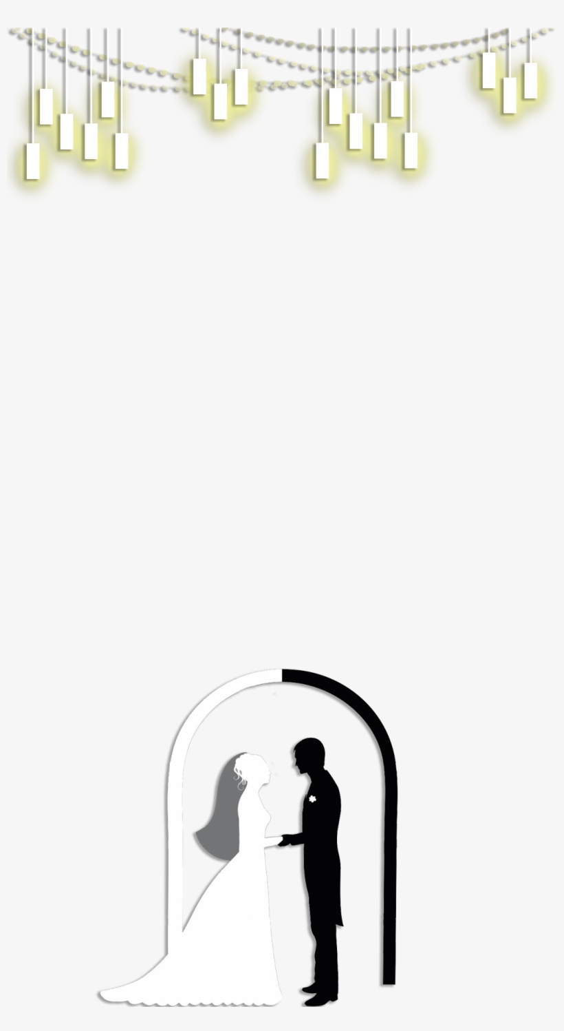 Black And White Wedding - Silhouette, transparent png download