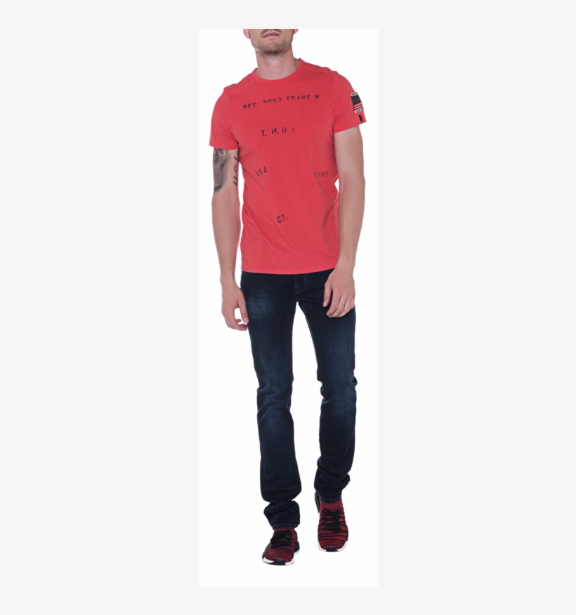 True Religionoverdyed Red // Printed T Shirt With Logo - Standing, transparent png download