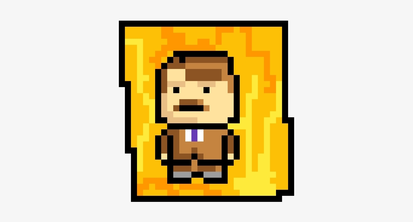 The Ron Swanson - Pixel Art, transparent png download