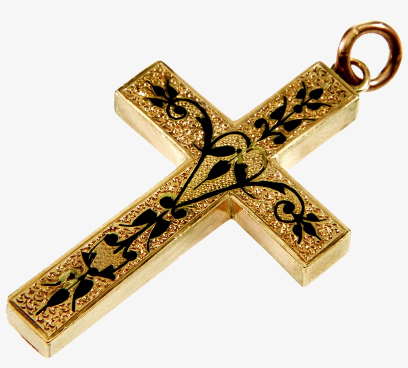 Antique Victorian 9k Rose Gold Taille D'epargne Black - Pendant, transparent png download