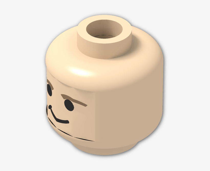 Minifig Head With Sw Smirk And Brown Eyebrows Pattern - Tissue Paper, transparent png download