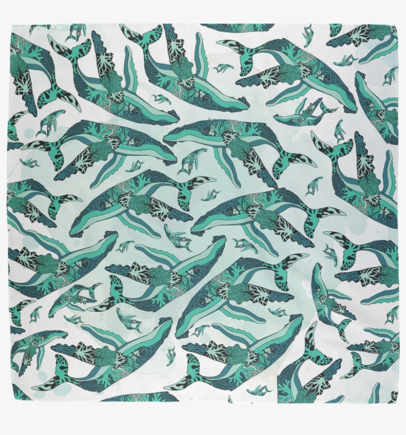 Coral Reef Pattern Humpback Whale ﻿sublimation Bandana - Coral, transparent png download