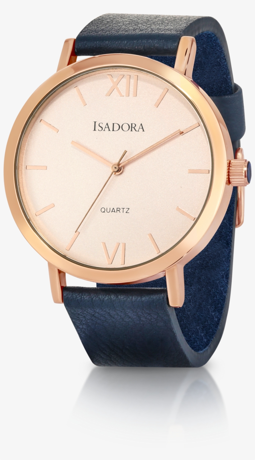 Merida By Isadora Rose Dial Navy Leather Strap Watch - Analog Watch, transparent png download