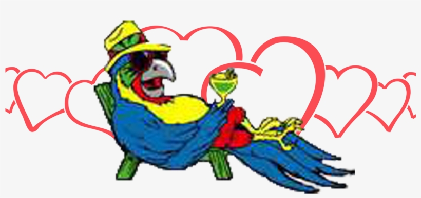 Lhc Parrot Head With Hearts - Parrot Head Jimmy Buffett, transparent png download