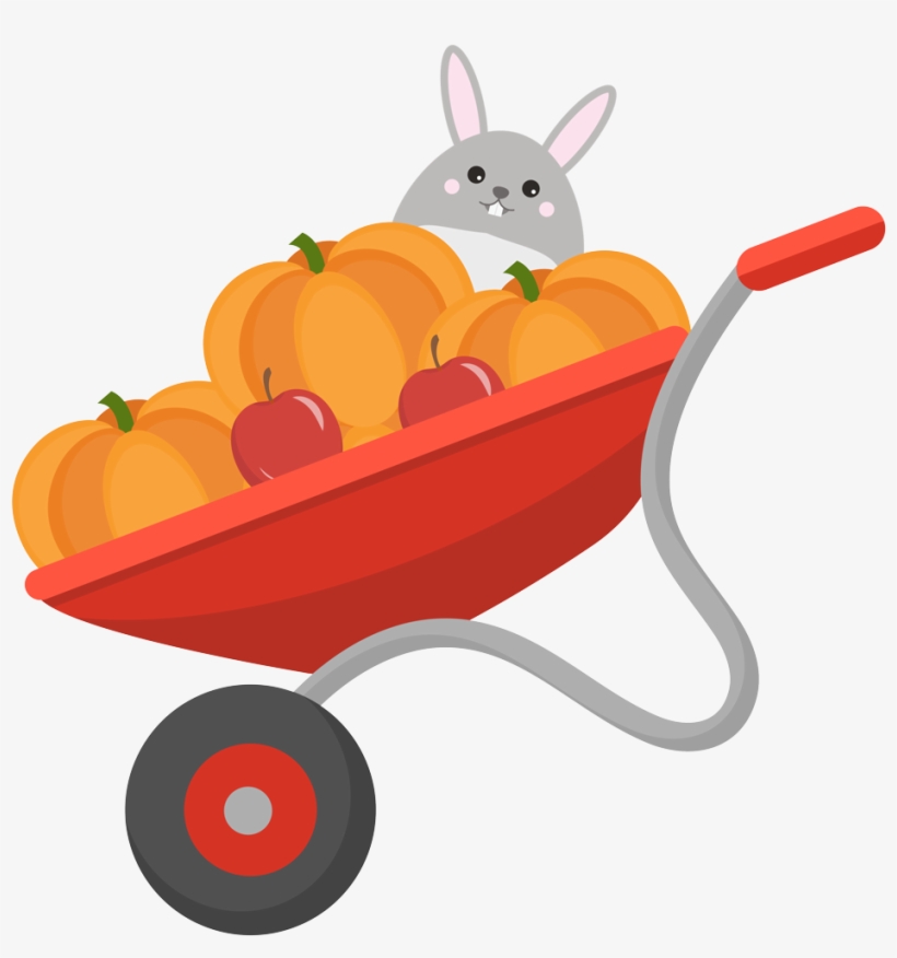 Pumpkin Picking Belfast - Wheelbarrow With Pumpkin Clipart, transparent png download