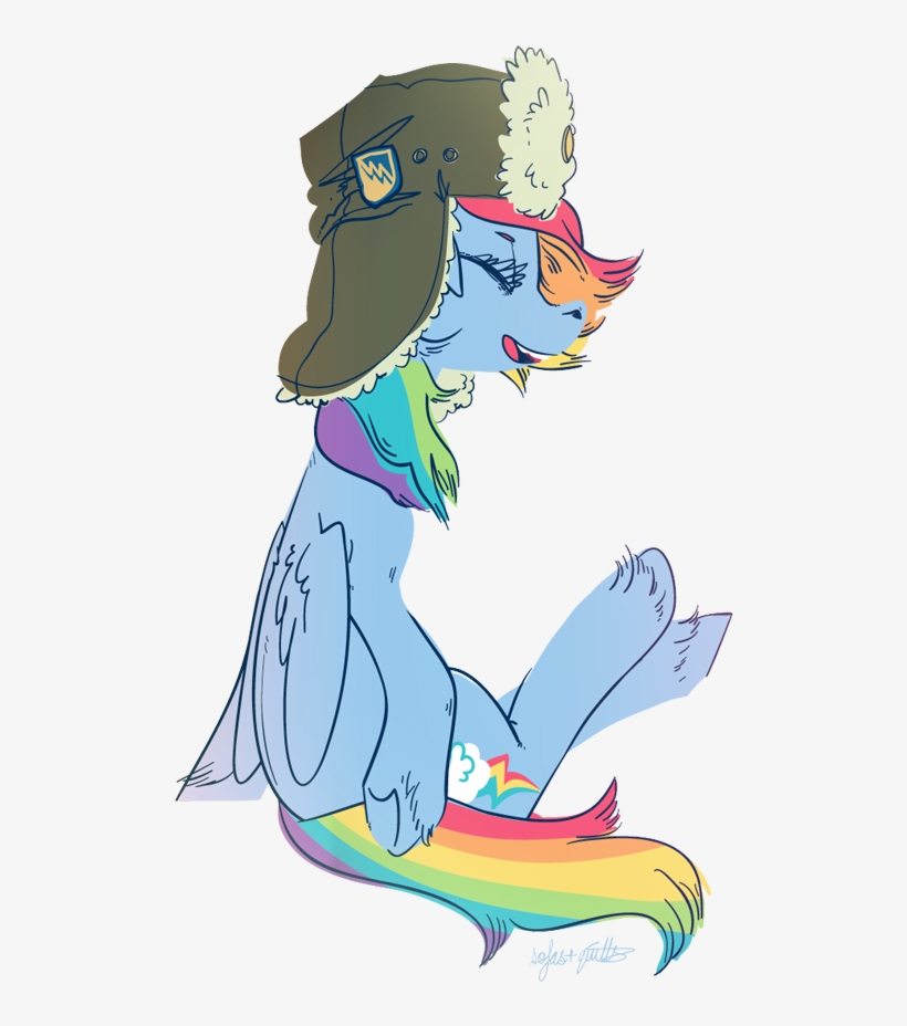 Ponyshot, Eyes Closed, Hat, Pegasus, Pony, Rainbow - Cartoon, transparent png download