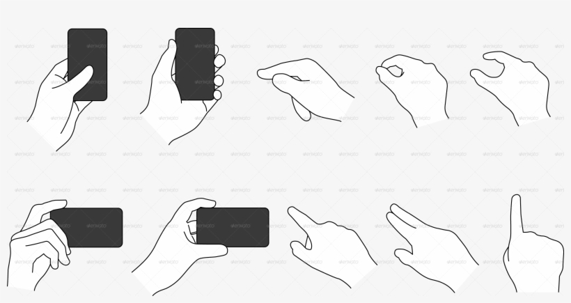 Vector Hand Set - Sketch, transparent png download