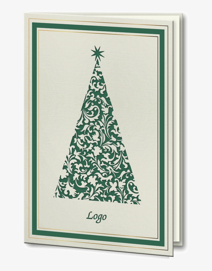 Laser Cut Green And Gold Foil Christmas Tree Bespoke - Elegant Background, transparent png download