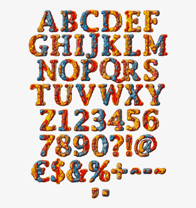 Paint Melt Drawing Font, transparent png download