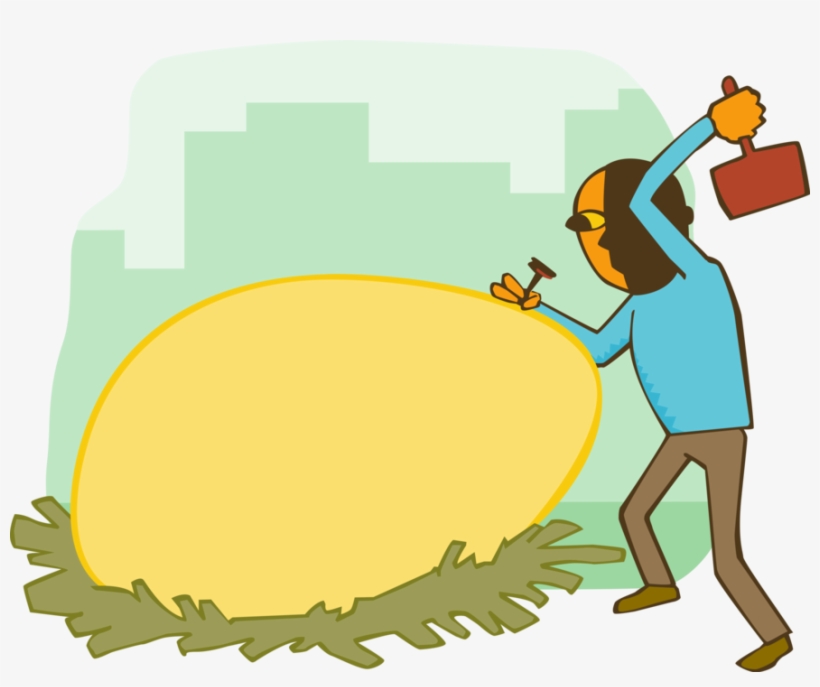 Vector Illustration Of Businessman Cracking Golden, transparent png download