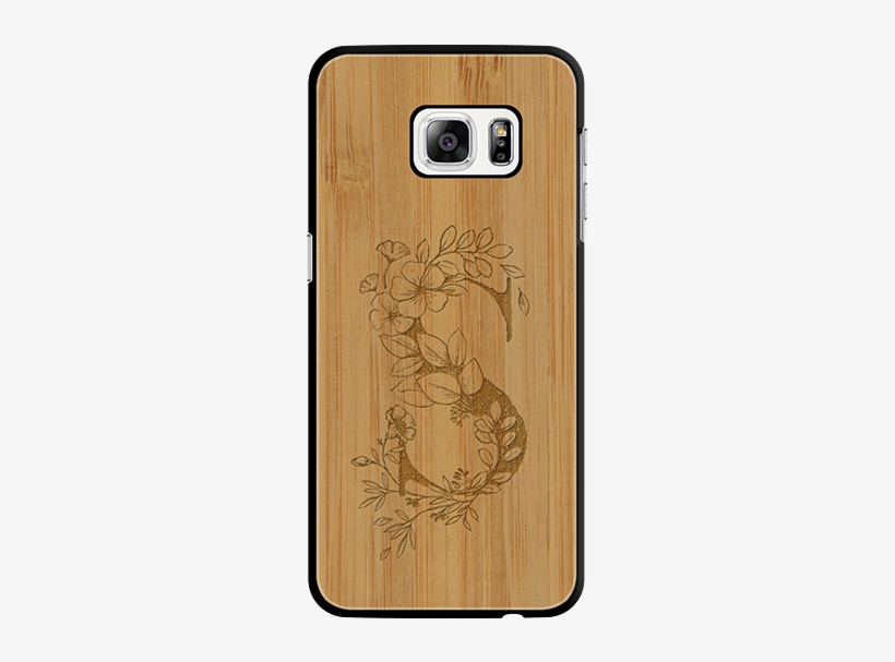 S Wooden Engraved Cover Case For Samsung Galaxy S7 - Smartphone, transparent png download