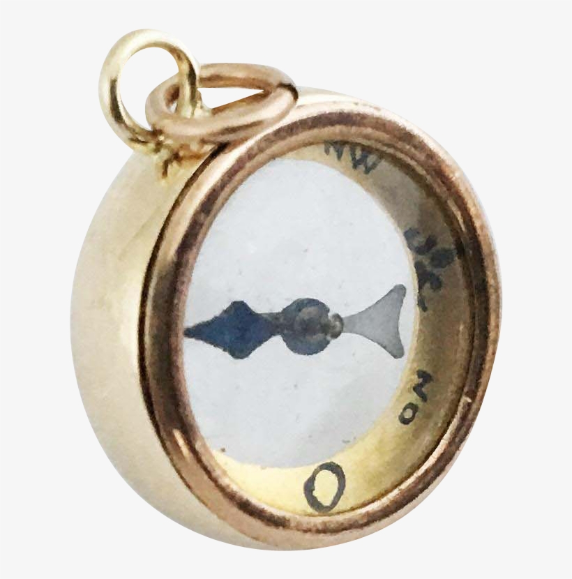 1890s Antique French Transparent 9ct Gold Compass Fob - Locket, transparent png download