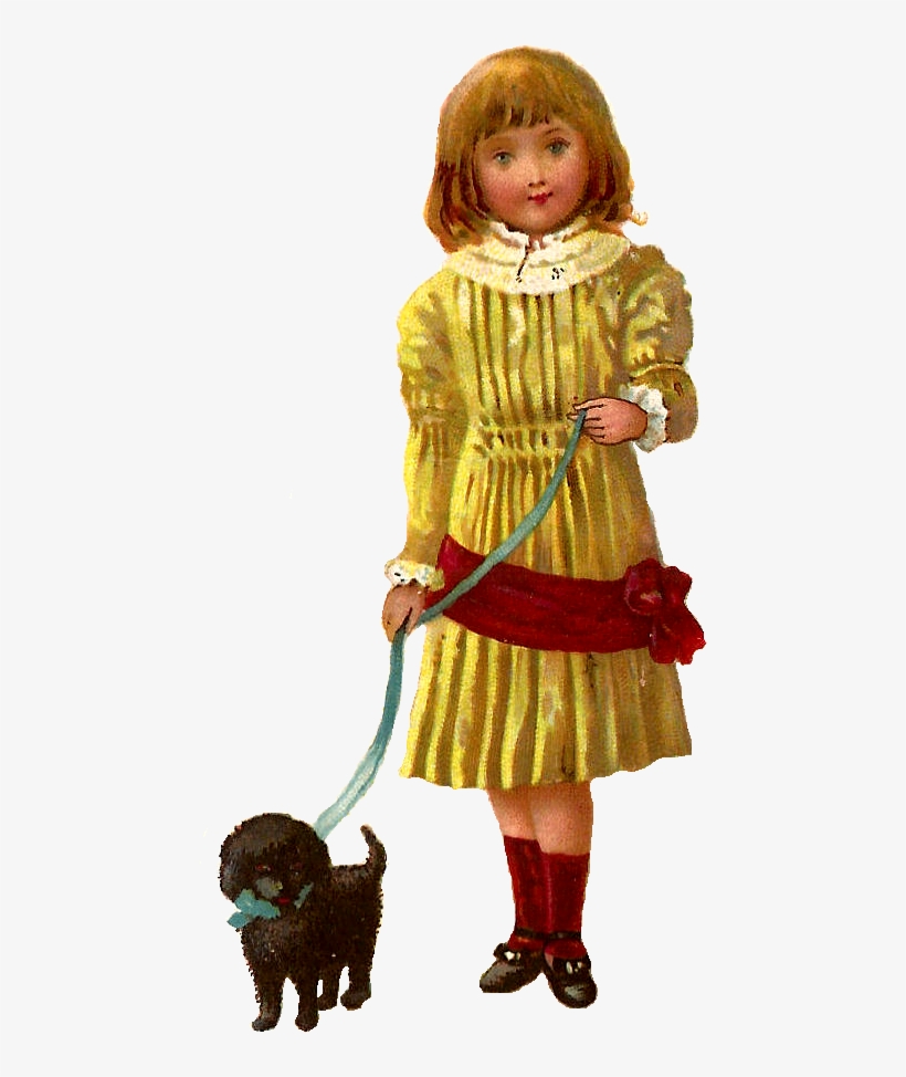 Girl And Dog Image - Girl, transparent png download
