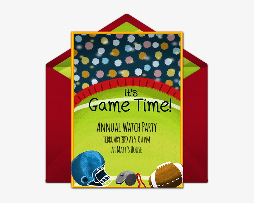 Football Stadium Online Invitation - Super Bowl 2019 Invitations, transparent png download