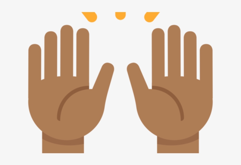 Hand Emoji Clipart Brown Hand - Emoji Mãos Pra Cima, transparent png download