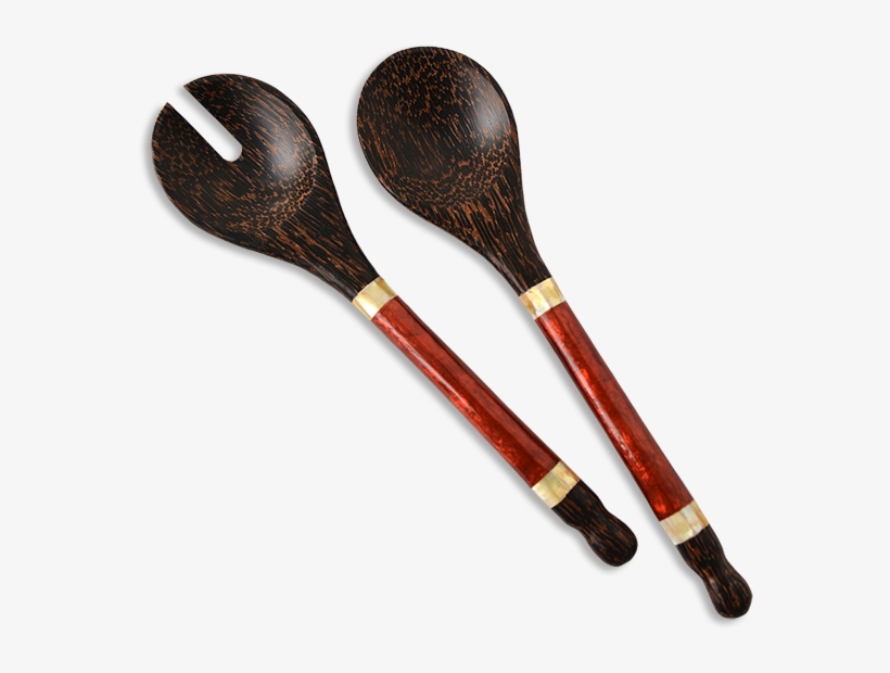 Beet Red Capiz & Palm Wood Salad Servers, Small - Wooden Spoon, transparent png download