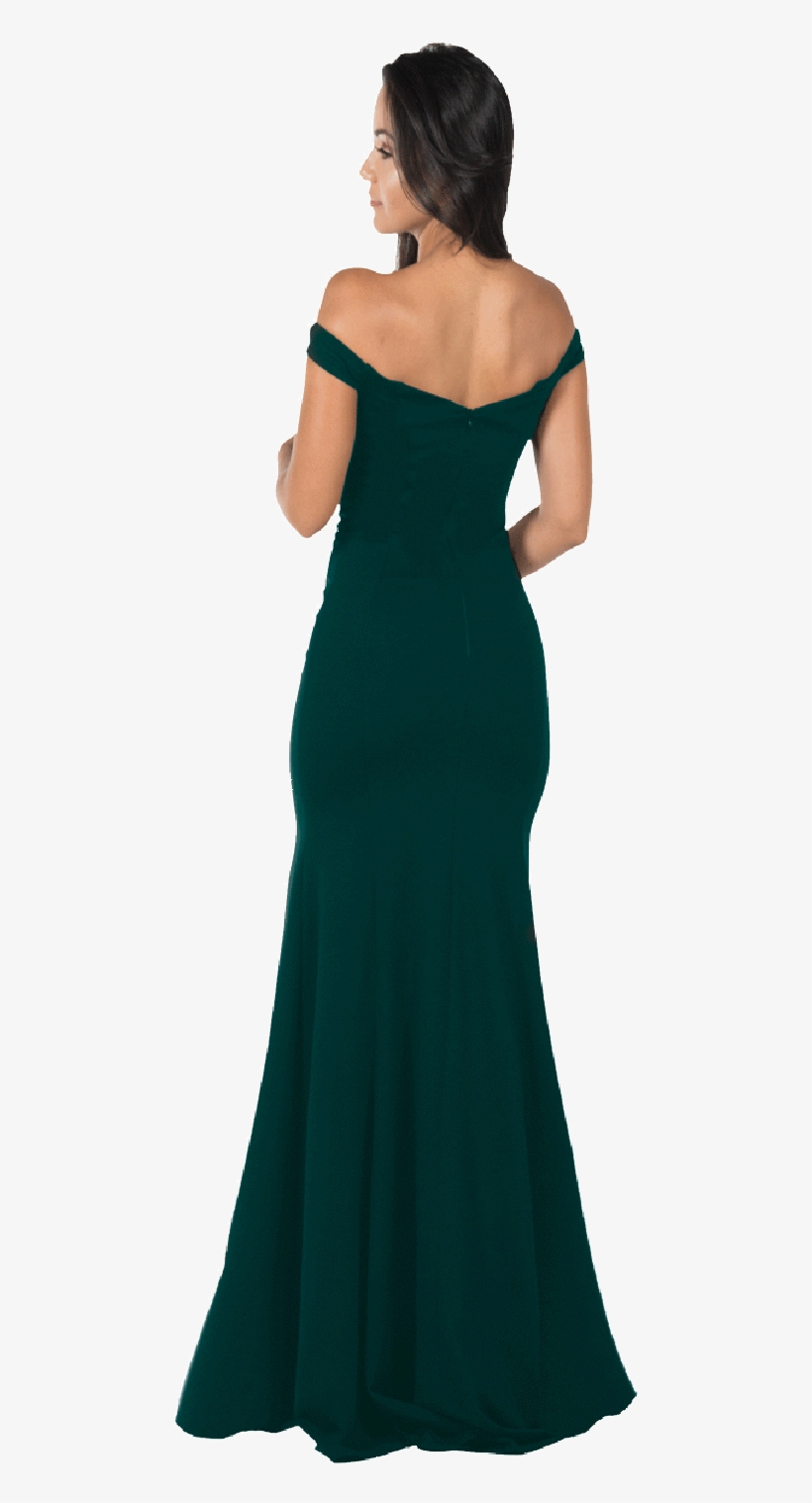 Green Off The Shoulder Mermaid Long Prom Dress - Gown, transparent png download