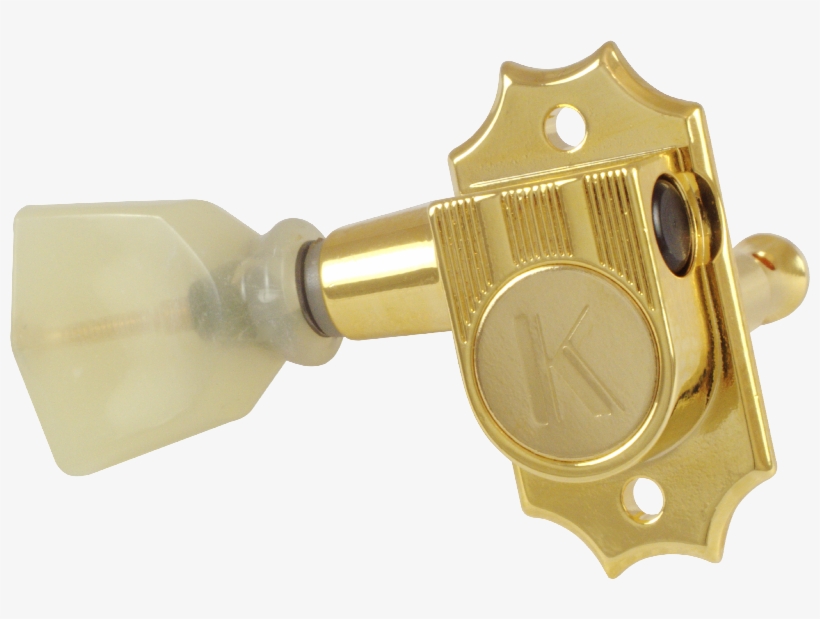 Kluson, Revolution G Mount, Pearloid Button, 3/side - Brass, transparent png download