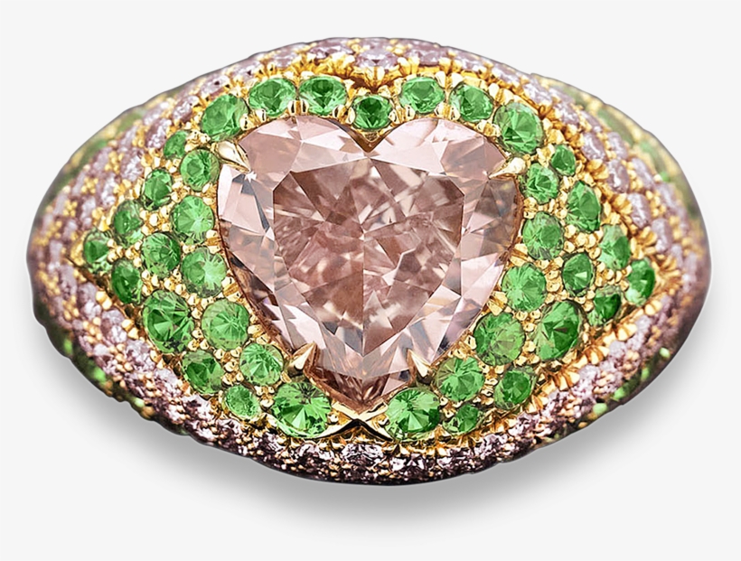 Intense Orangy-pink Diamond Ring, - Opal, transparent png download