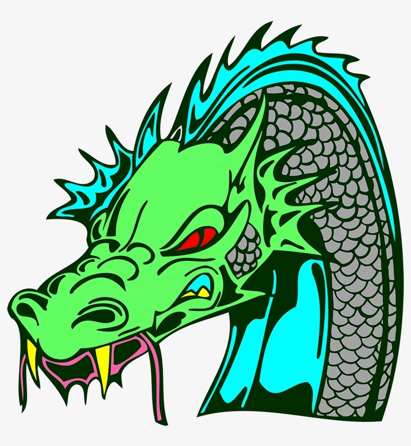 Blue Flying Dragon Clipart, Green Dragon Head, transparent png download