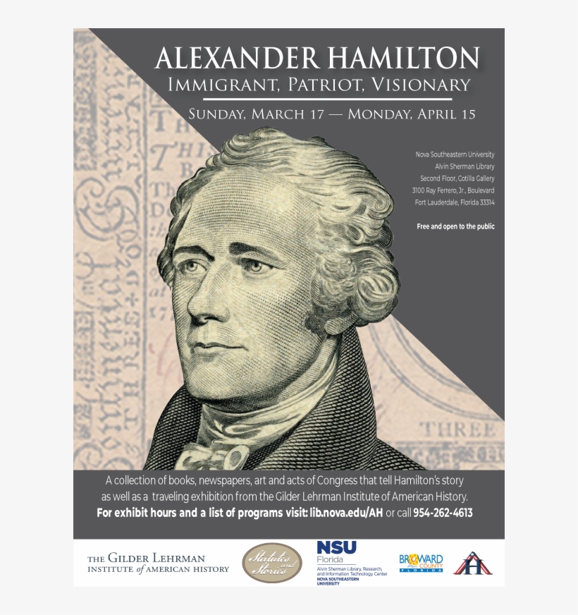 Alexander Hamilton Exhibit At Nsu From 3/17 To 4/15 - Alexander Hamilton, transparent png download