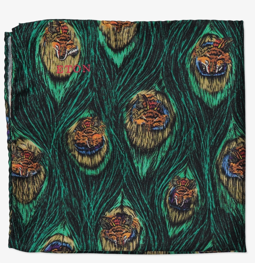 Peacock Feather Pocket Square - Motif, transparent png download