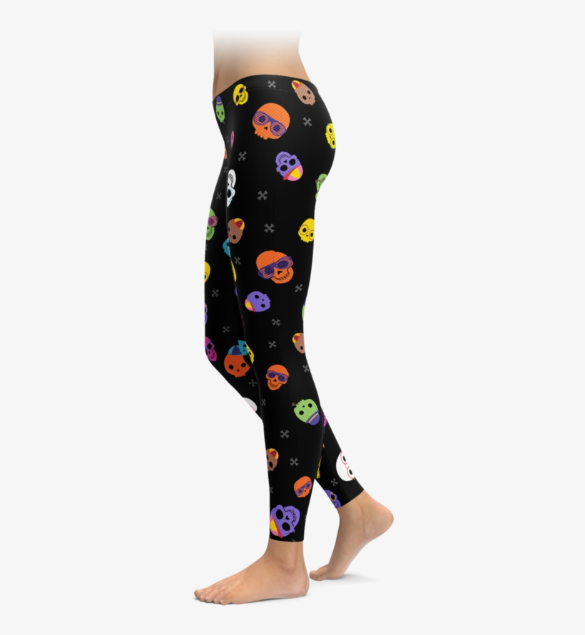 Cute Skull Leggings - Leggings, transparent png download