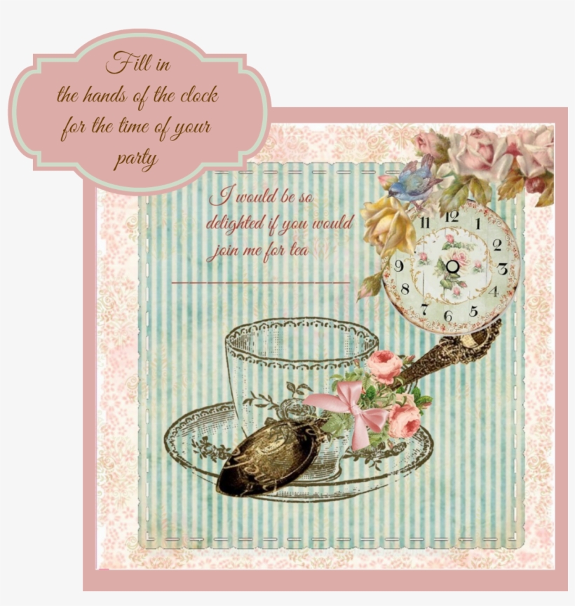 Invitation To Tea Card - Greeting Card, transparent png download