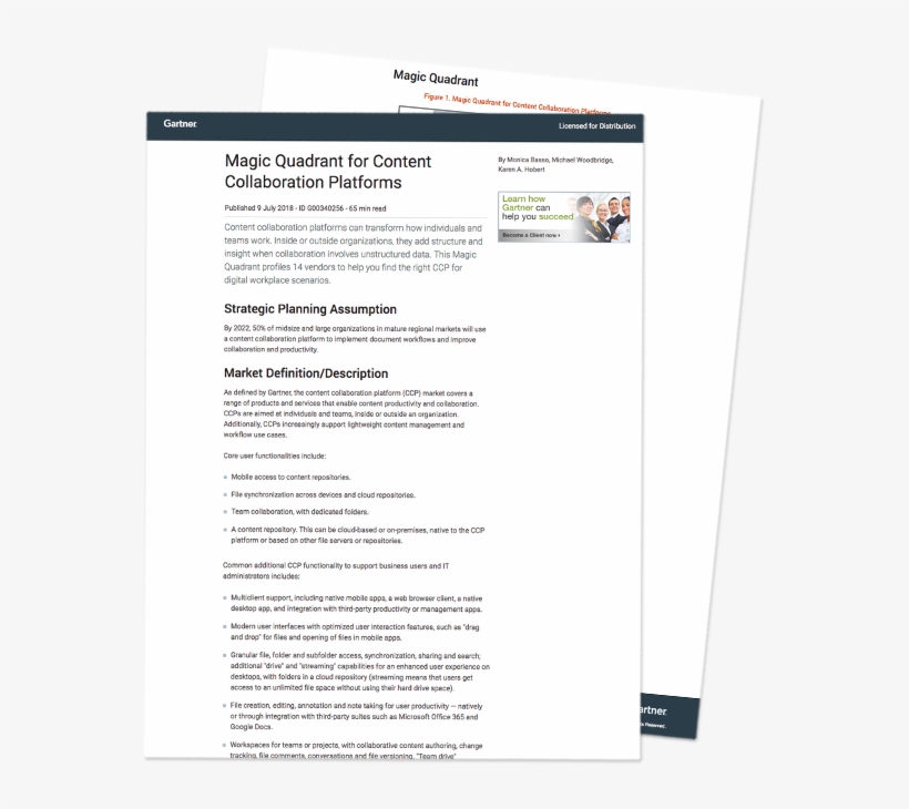 Gartner Content Collaboration Platforms Magic Quadrant - Citrix Gartner 2018, transparent png download