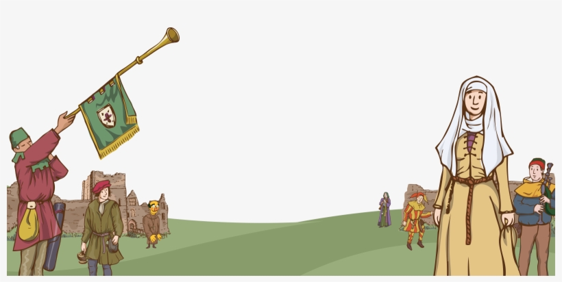 Illustration Of People Enjoying Ludlow Medieval Christmas - Cartoon, transparent png download