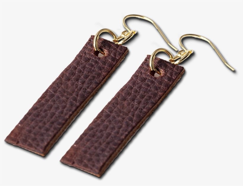 Leather Bar Earrings - Earrings, transparent png download