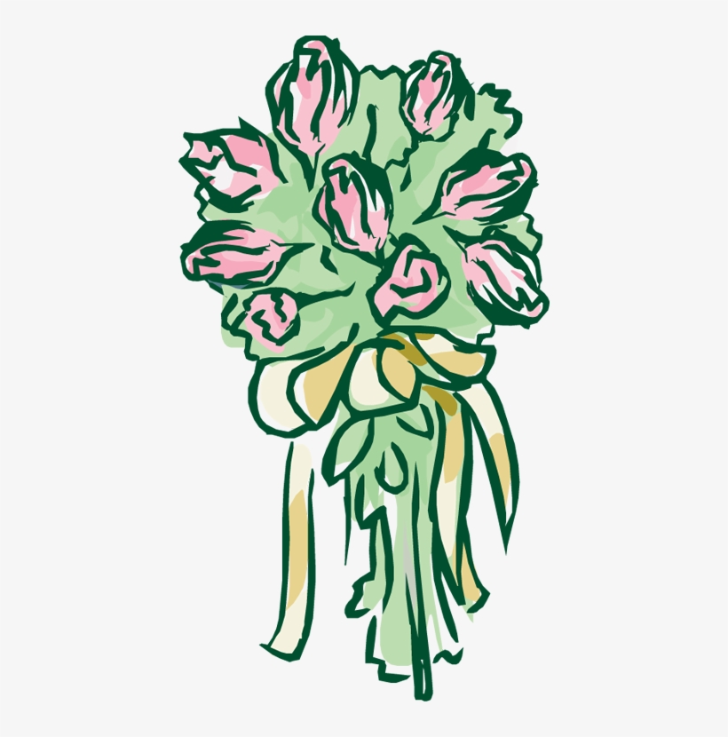 Back > Gallery For Funeral Bouquet Clip Art - Bridal Bouquet Cartoon, transparent png download