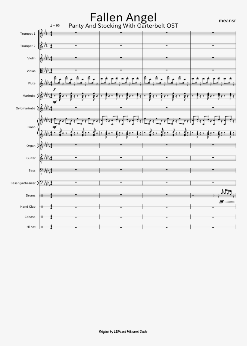 Fallen Angel Sheet Music Composed By Meansr 1 Of 31 - Document, transparent png download